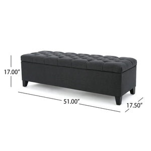 Glouster - Contemporary Storage Ottoman With Button Tufted Design - Best Buy Furniture