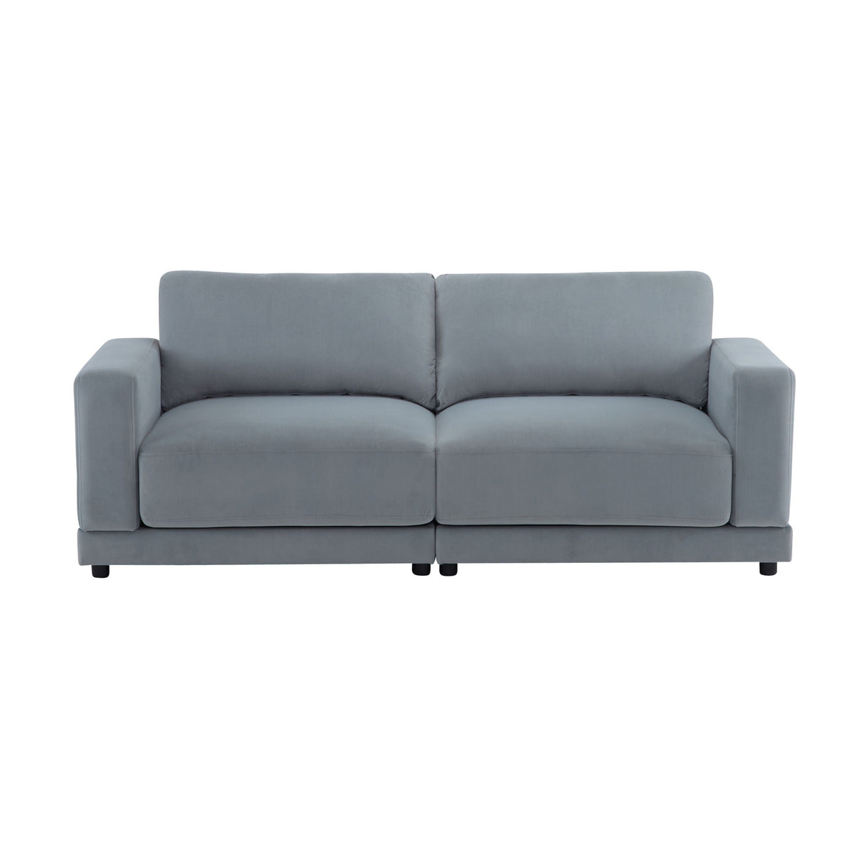 Modern Square Arm Sofa With Soft Fabric Upholstery, Deep Cushions - Best Buy Furniture