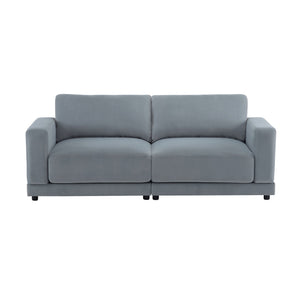 Modern Square Arm Sofa With Soft Fabric Upholstery, Deep Cushions - Best Buy Furniture