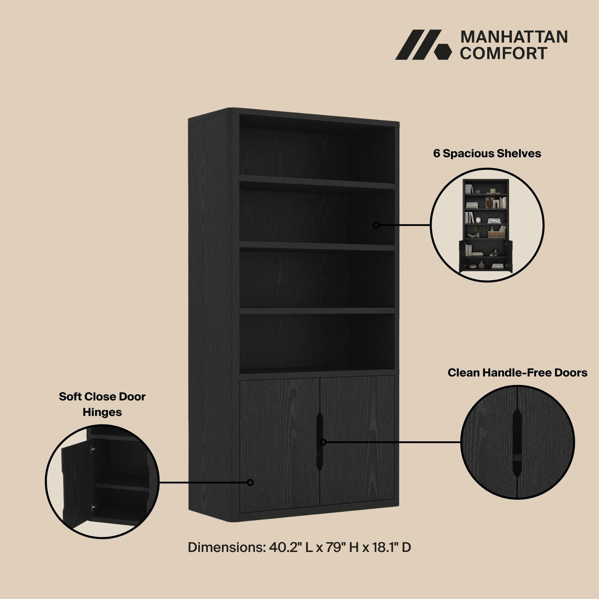 Rivington - Modern Bookcase Cabinet
