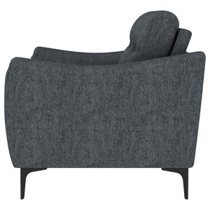 Oberle - Upholstered Sloped Track Arm Loveseat - Charcoal