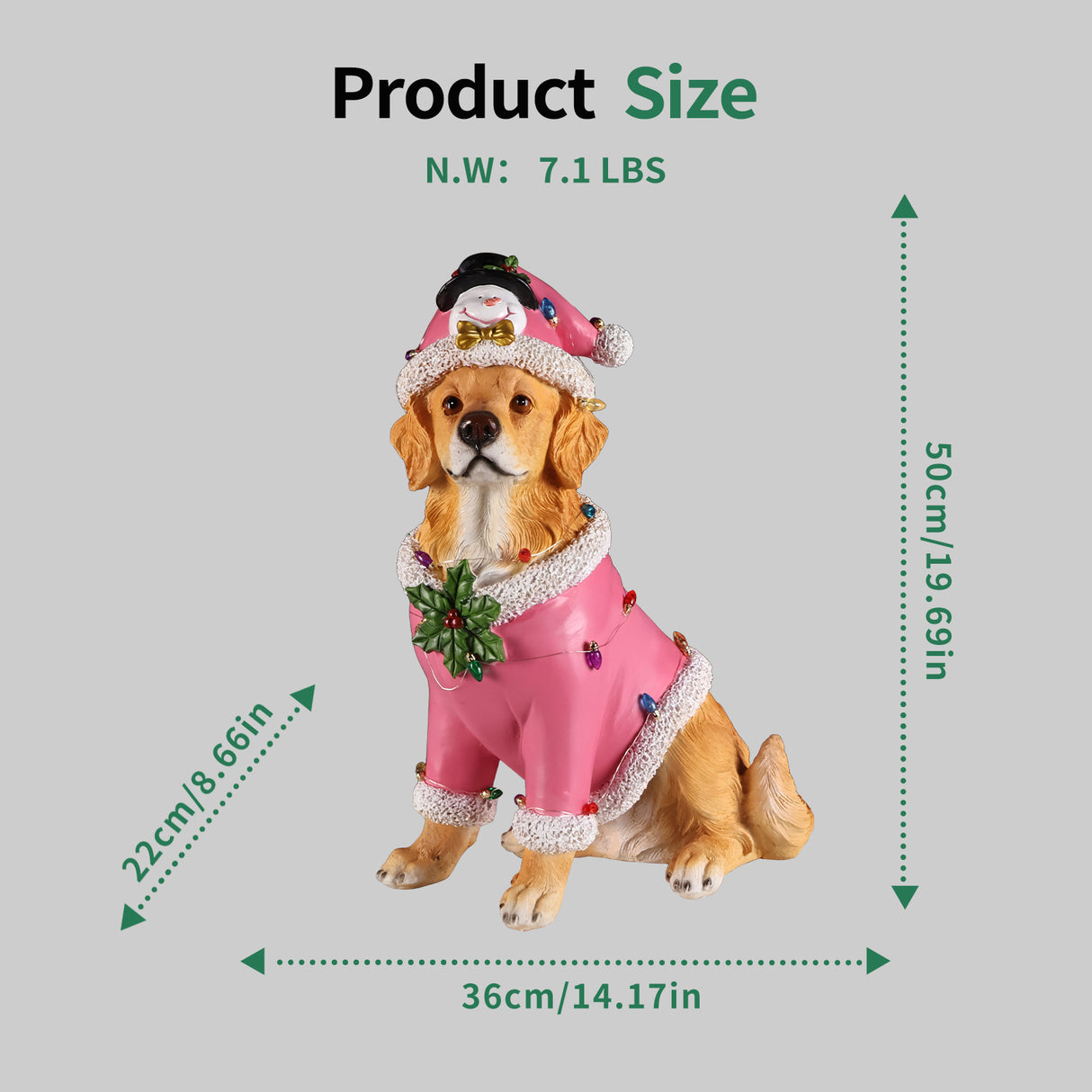 Christmas Golden Retriever Statue