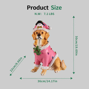Christmas Golden Retriever Statue