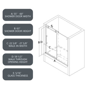 6063 Matte Tempered Glass Shower Door