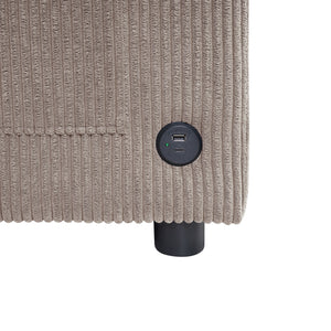 Sleeper Sofa With Foldable Mattress, USB Ports, Side Table & Storage Pocket