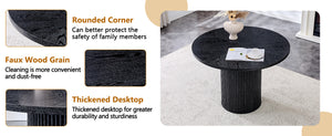 Modern Spliced Circular Dining Table with 42 Inch Diameter