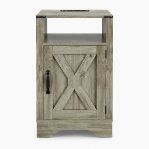 Farmhouse Nightstand, Charging Station & Storage