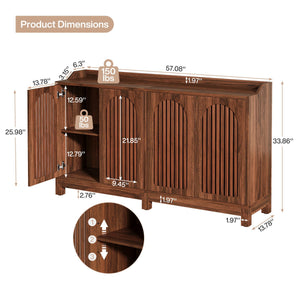Sideboard Buffet Cabinet With 4 Doors & Shelves