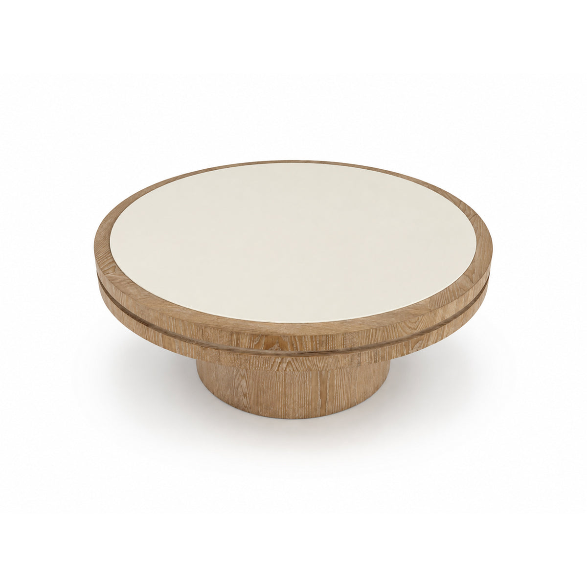 34.25-Inch Square Coffee Table with MDF Pedestal, Gold