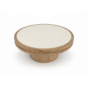 34.25-Inch Square Coffee Table with MDF Pedestal, Gold