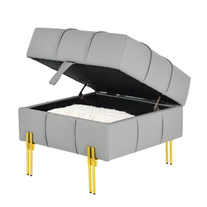 22 Inches Anti-Scratch Leather Storage Ottoman