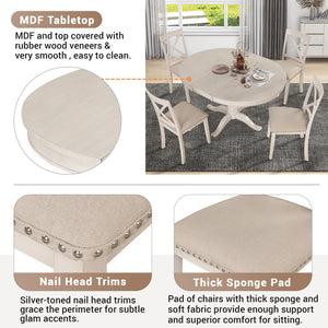 5 Piece Dining Room Set, Table And Chairs Set For 4 Persons