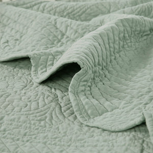 6 Piece Reversible Scalloped Edge Daybed Cover Set - Seafoam