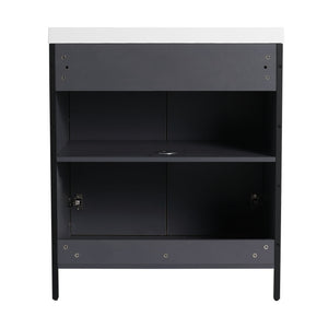 Contemporary Freestanding Bathroom Vanity With Adjustable Shelves