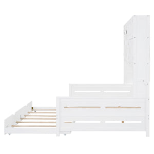 Daybed With All-In-One Cabinet And Shelf