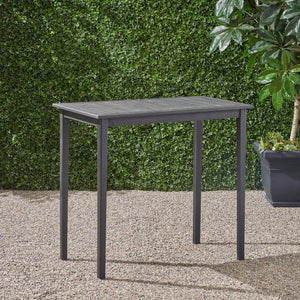 Outdoor Minimalist Acacia Wood Rectangle Bar Table