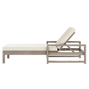 Outdoor Lounge Chairs, 5 Position Chaise Lounge With Adjustable Backrest (Set of 2) - Gray