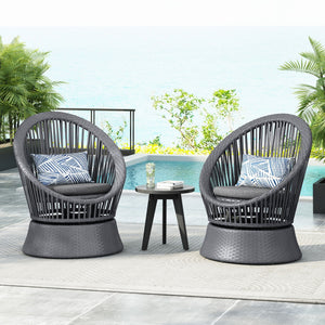Modern Swivel Wicker Lounge Chair With Round Design - Best Buy Furniture