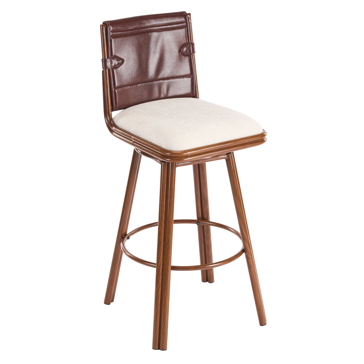 Sibyl Indoor Upholstered Swivel Bar Stool with Metal Frame