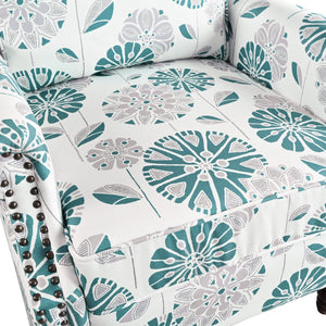 Push Back Recliner Chair Upholstered Recliner Armchair With Classic Wing Back And Solid Gourd-Shaped Legs