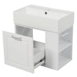 Modern Wall Mounted Bathroom Vanity With Sink, Soft Close Drawer, Adjustable Shelf, Toilet Paper Holder - Best Buy Furniture