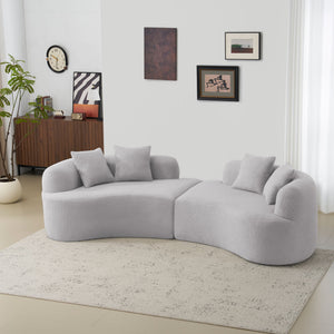 Curved 4 Seater Full Compression Sponge Sofa