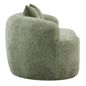 Curved Loveseat Sofa With Round Armrest