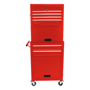 6 Drawer Lockable Tool Cabinet On Wheels With Detachable Toolbox