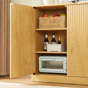34.3" Modern Wavy Sideboard with Curved Contour Design