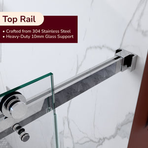 56"-60"W x 80"H Frameless Double Sliding Shower Door