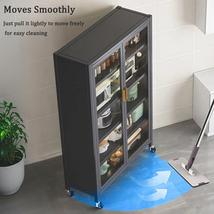 Open-Door Kitchen Shelving Floor-to-Ceiling Storage Cabinet