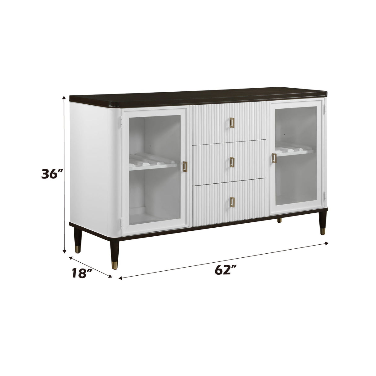 Carene - Server - Brown / White - Best Buy Furniture