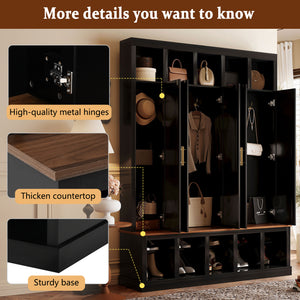 U-Can Farmhouse Entryway Storage Cabinet Coat Closet