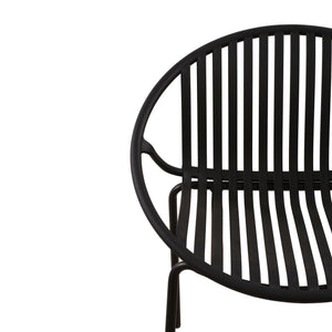 Stackable Outdoor Chairs With Breathable Plastic Backrest (Set of 2)