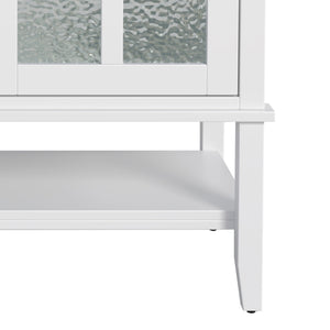Bathroom Vanity With Ceramic Sink, Adjustable & Open Shelf