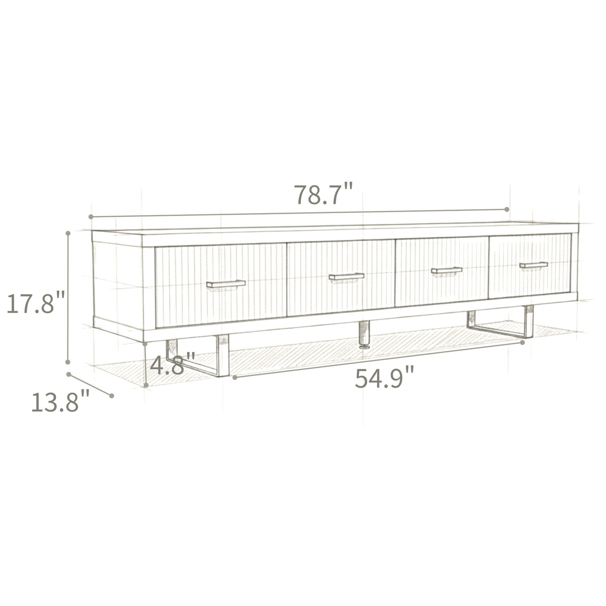 TV Stand With Slatted Drawers