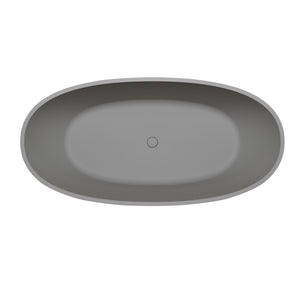 63" Freestanding Bathtub Resin Stone Soaking Bathtub