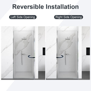 Semi Frameless Circular Pivot Shower Door With 1 / 4" Sgcc Tempered Glass