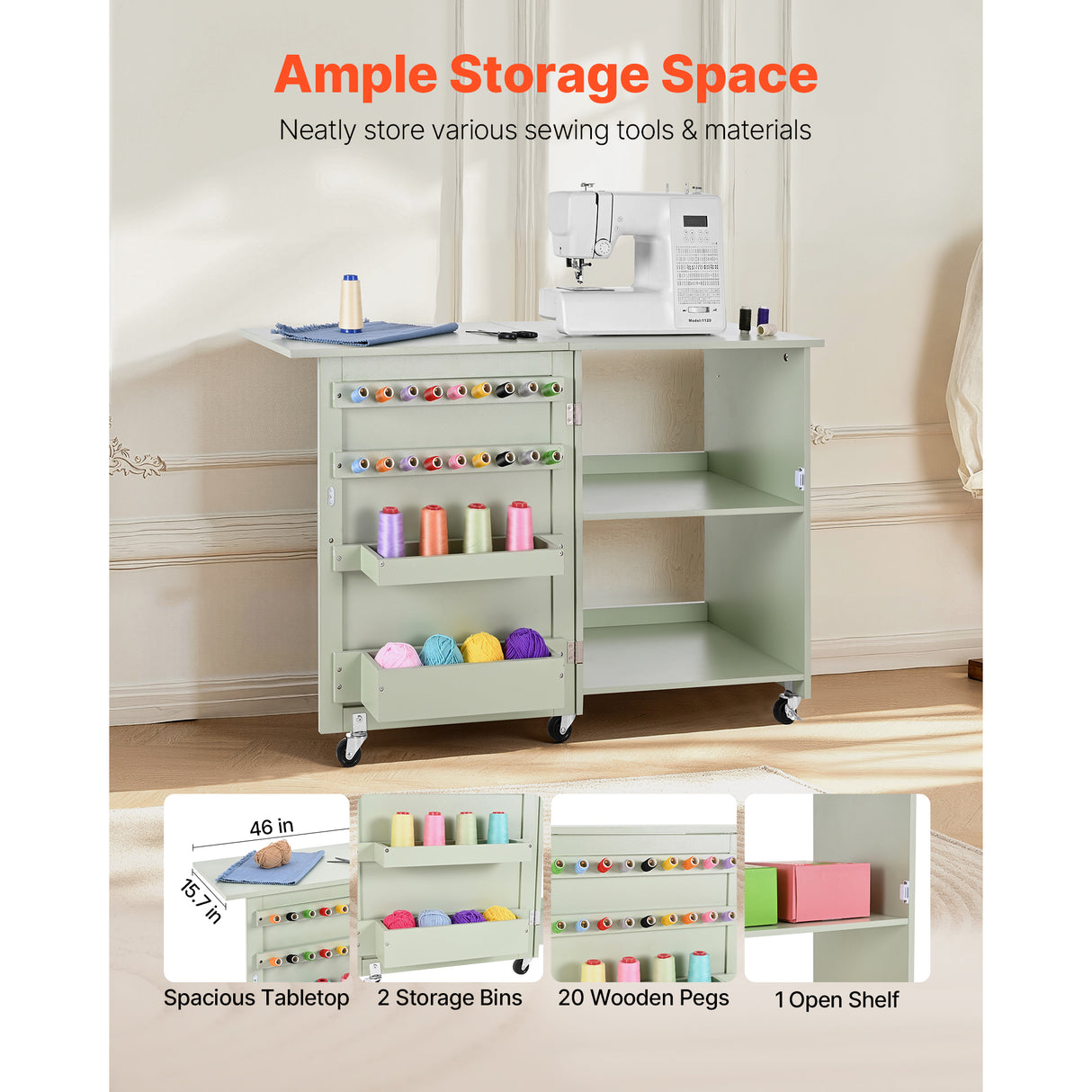Folding Sewing Table: Multipurpose Craft Station