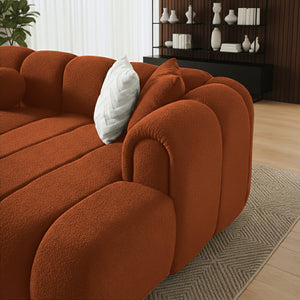 Beatrice Modern Tufted Sectional - Burnt