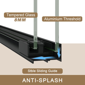 Tempered Glass Aluminum Frame Double Sliding Shower Door