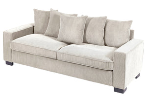 Luxe Sofa With 5 Matching Toss Pillows, Sleek Design, Spacious And Comfortable 3 Seater Couch