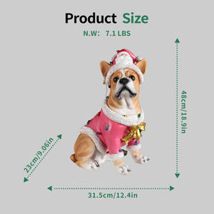 Christmas French Bulldog Statue