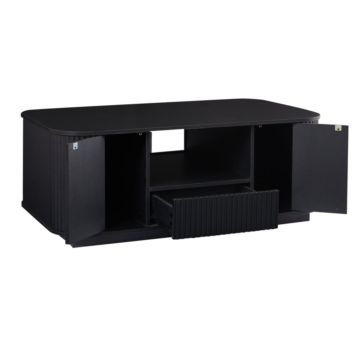 Modern Luxury Oval Coffee Table with Drawers and Storage Compartment