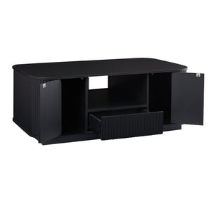 Modern Luxury Oval Coffee Table with Drawers and Storage Compartment
