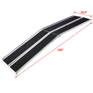 Portable And Foldable Wheelchair Ramp With Non Skid Surface