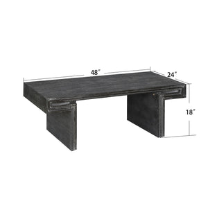 American Vintage Industrial Coffee Table, Double Tier Design