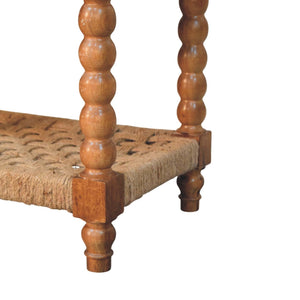 Solid Wood Spindle Woven Console