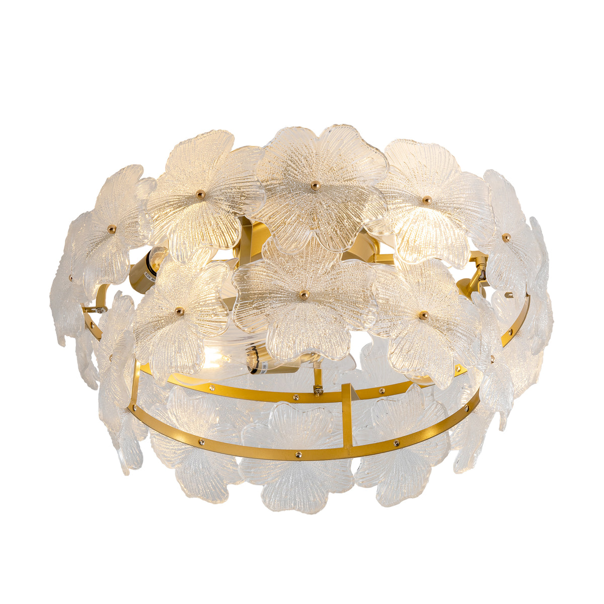 19-Inch Floral Glass Ceiling Fan with ABS Blades