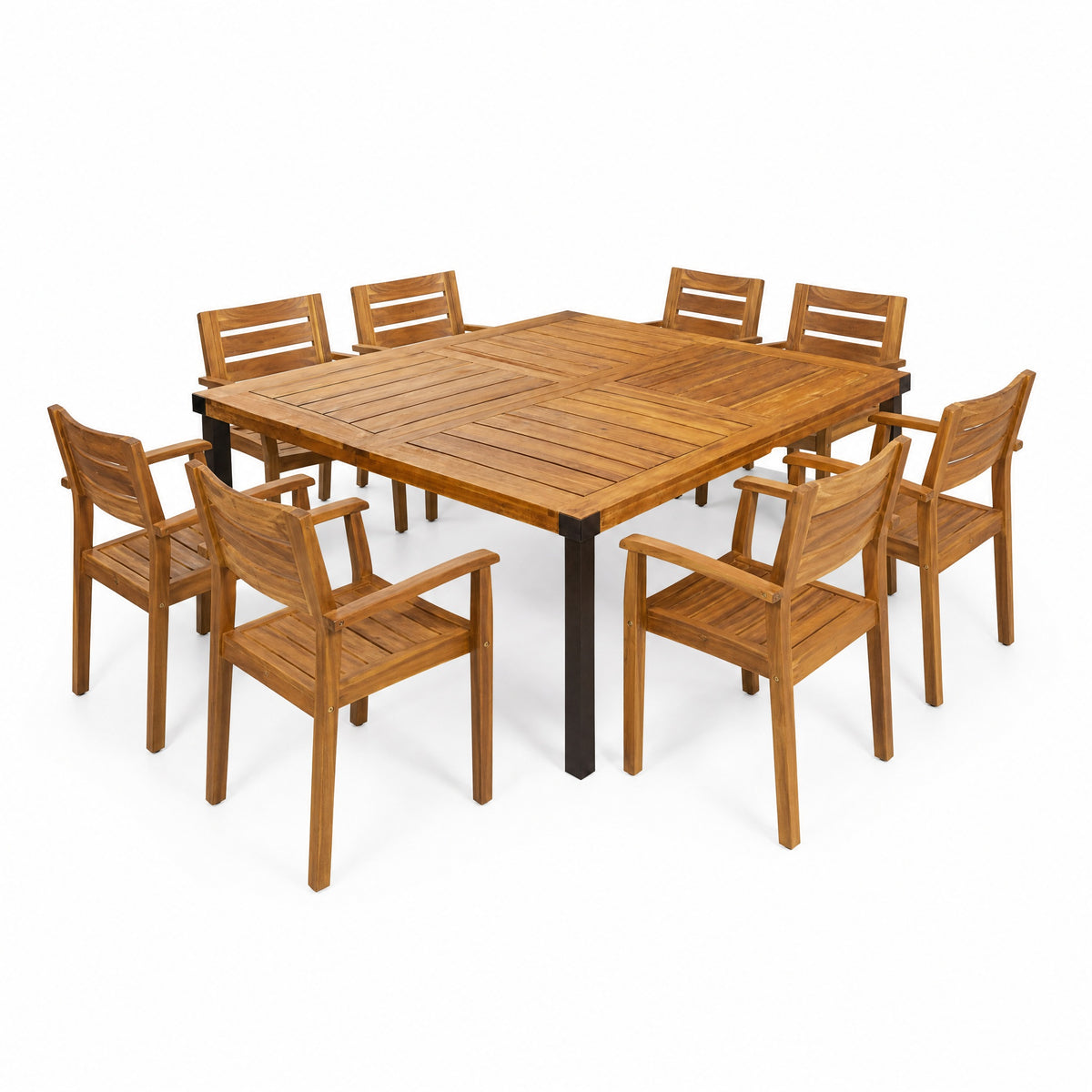 9-Piece Acacia Wood Outdoor Dining Set